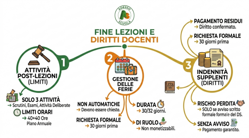 Fine delle lezioni: il docente non è né in vacanza, né a disposizione illimitata del Dirigente | Scheda illustrativa|